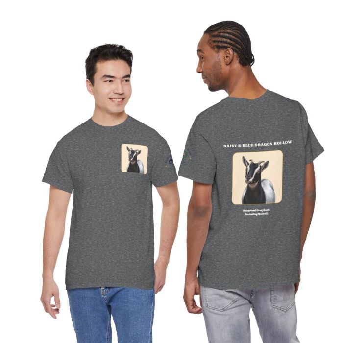 Daisy the Goat Unisex T-Shirt — Nigerian Dwarf Goat Tee, Blue Dragon Hollow Farm