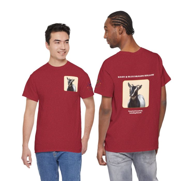 Daisy the Goat Unisex T-Shirt — Nigerian Dwarf Goat Tee, Blue Dragon Hollow Farm