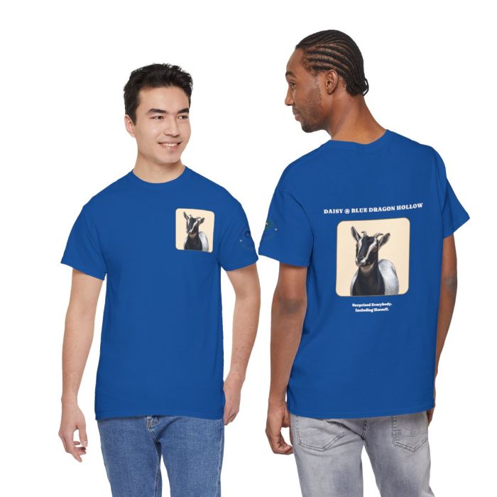Daisy the Goat Unisex T-Shirt — Nigerian Dwarf Goat Tee, Blue Dragon Hollow Farm