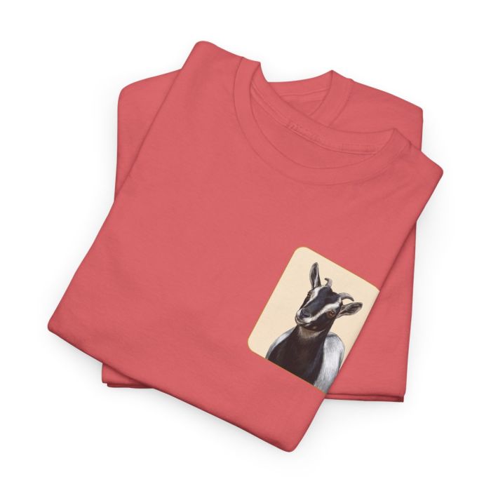 Daisy the Goat Unisex T-Shirt — Nigerian Dwarf Goat Tee, Blue Dragon Hollow Farm