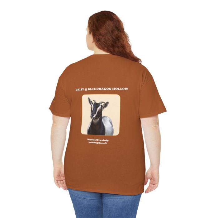 Daisy the Goat Unisex T-Shirt — Nigerian Dwarf Goat Tee, Blue Dragon Hollow Farm