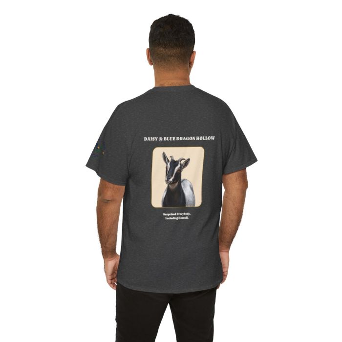 Daisy the Goat Unisex T-Shirt — Nigerian Dwarf Goat Tee, Blue Dragon Hollow Farm