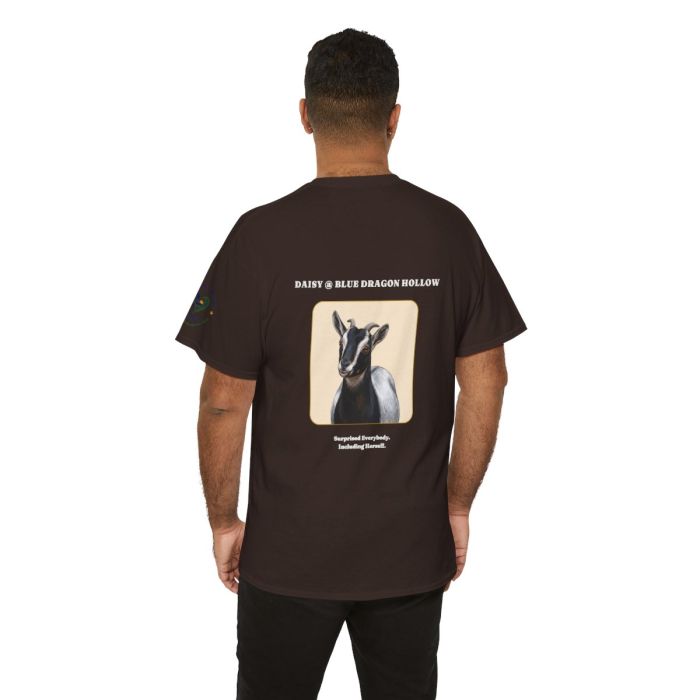 Daisy the Goat Unisex T-Shirt — Nigerian Dwarf Goat Tee, Blue Dragon Hollow Farm