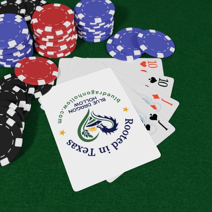 Rooted in Texas Logo Poker Playing Cards | Blue Dragon Hollow Card Deck