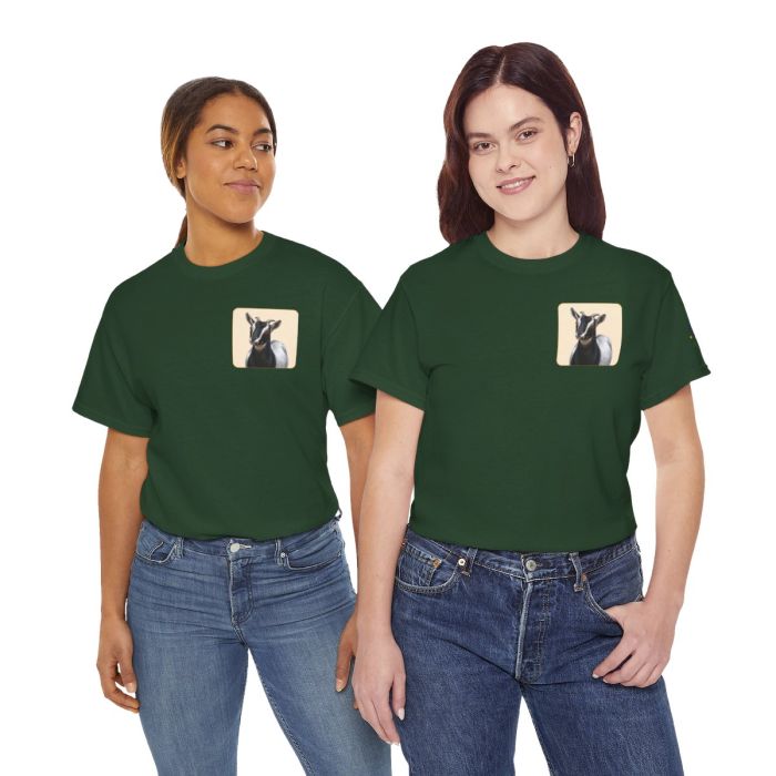 Daisy the Goat Unisex T-Shirt — Nigerian Dwarf Goat Tee, Blue Dragon Hollow Farm