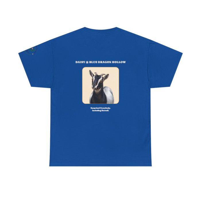 Daisy the Goat Unisex T-Shirt — Nigerian Dwarf Goat Tee, Blue Dragon Hollow Farm