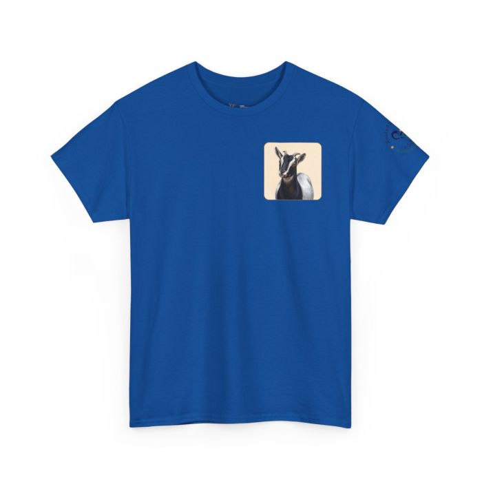 Daisy the Goat Unisex T-Shirt — Nigerian Dwarf Goat Tee, Blue Dragon Hollow Farm