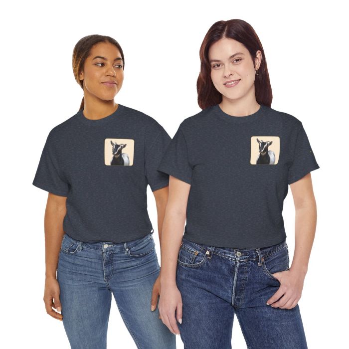 Daisy the Goat Unisex T-Shirt — Nigerian Dwarf Goat Tee, Blue Dragon Hollow Farm