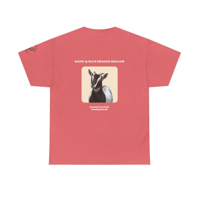 Daisy the Goat Unisex T-Shirt — Nigerian Dwarf Goat Tee, Blue Dragon Hollow Farm