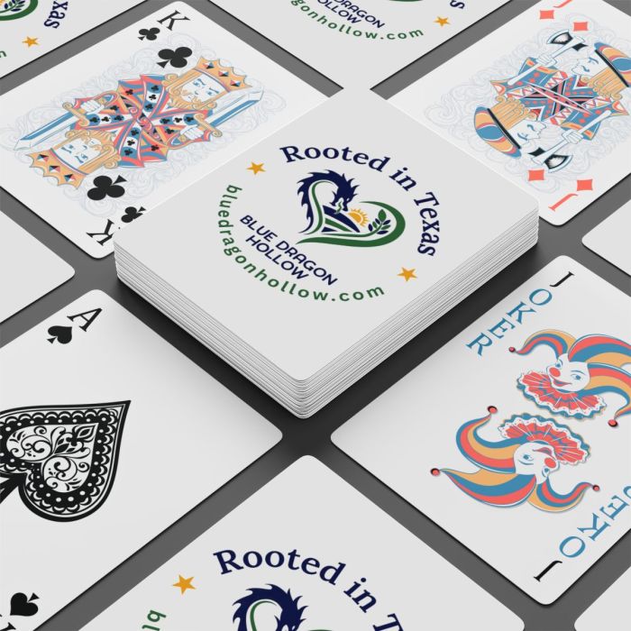 Rooted in Texas Logo Poker Playing Cards | Blue Dragon Hollow Card Deck