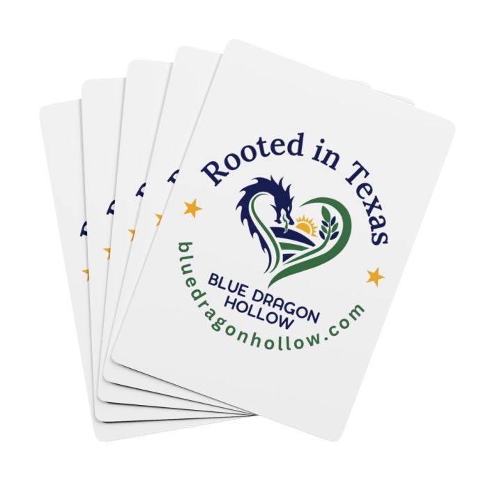 Rooted in Texas Logo Poker Playing Cards | Blue Dragon Hollow Card Deck