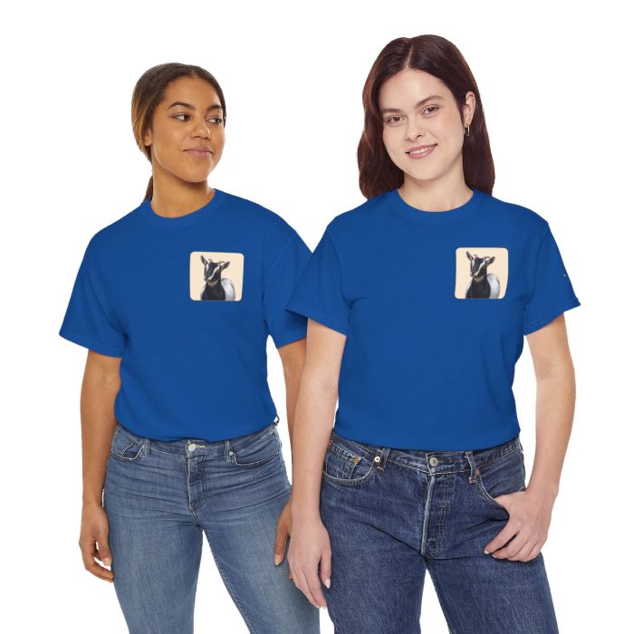 Daisy the Goat Unisex T-Shirt — Nigerian Dwarf Goat Tee, Blue Dragon Hollow Farm