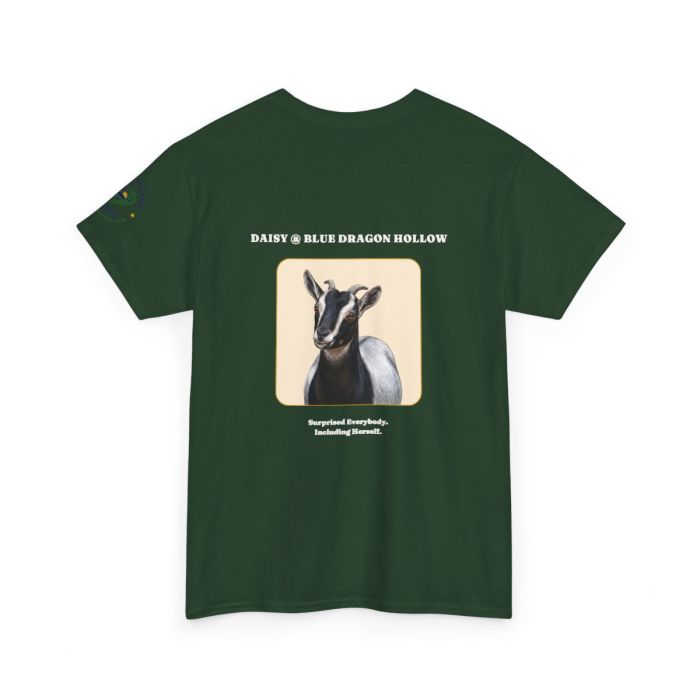 Daisy the Goat Unisex T-Shirt — Nigerian Dwarf Goat Tee, Blue Dragon Hollow Farm