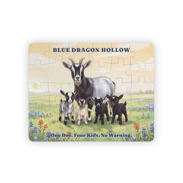 Goat Family Puzzle for Kids — 30 Pieces, Daisy and Her Four Kids | Blue Dragon Hollow Farm